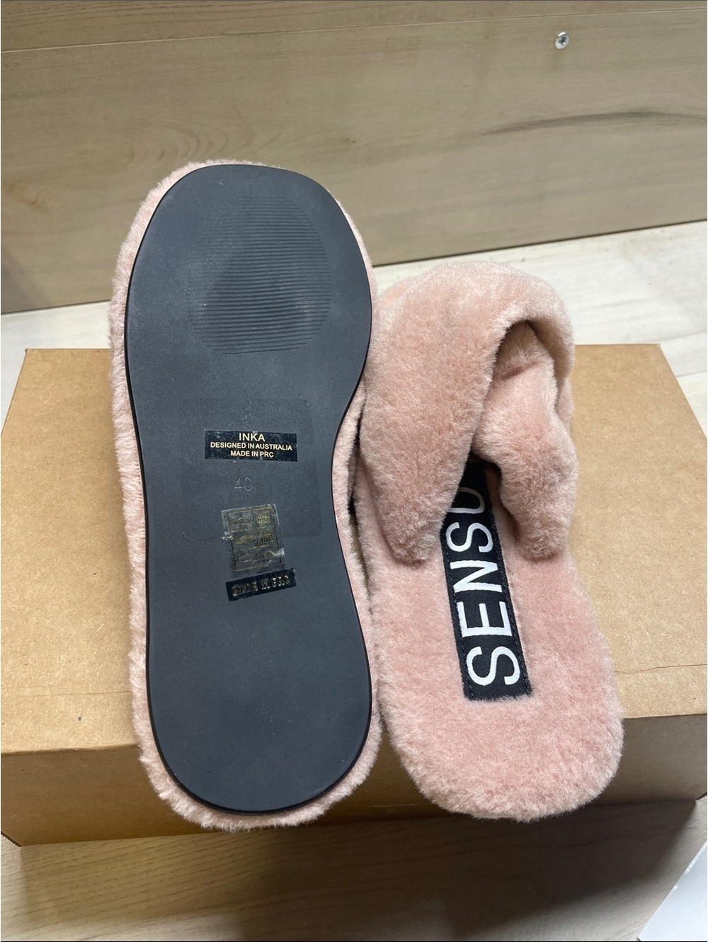 SENSO Plush Slide Slippers in Dusty Pink #578